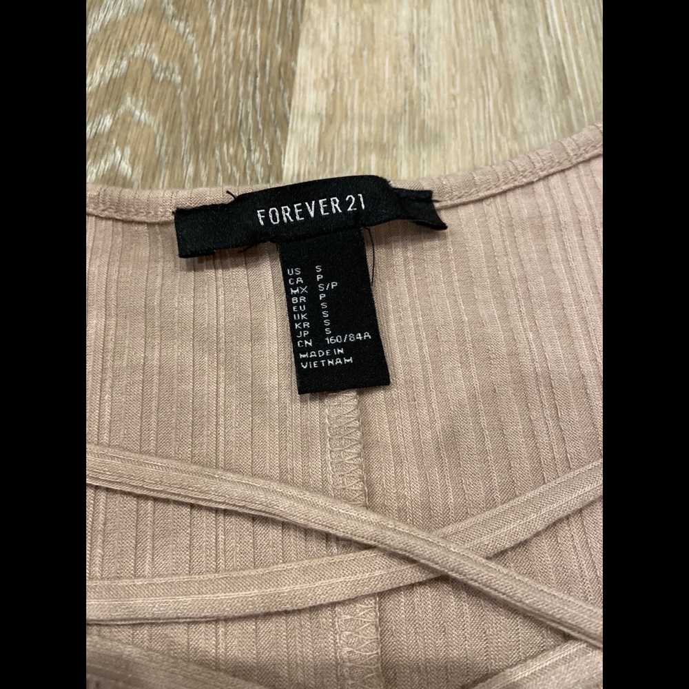 Short Lace Up Forever 21 Dress - Tan - Size S - Picture 4 of 7